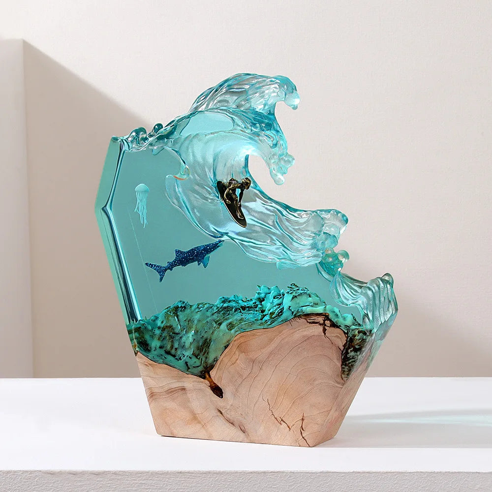Ocean Wave Resin Sculpture