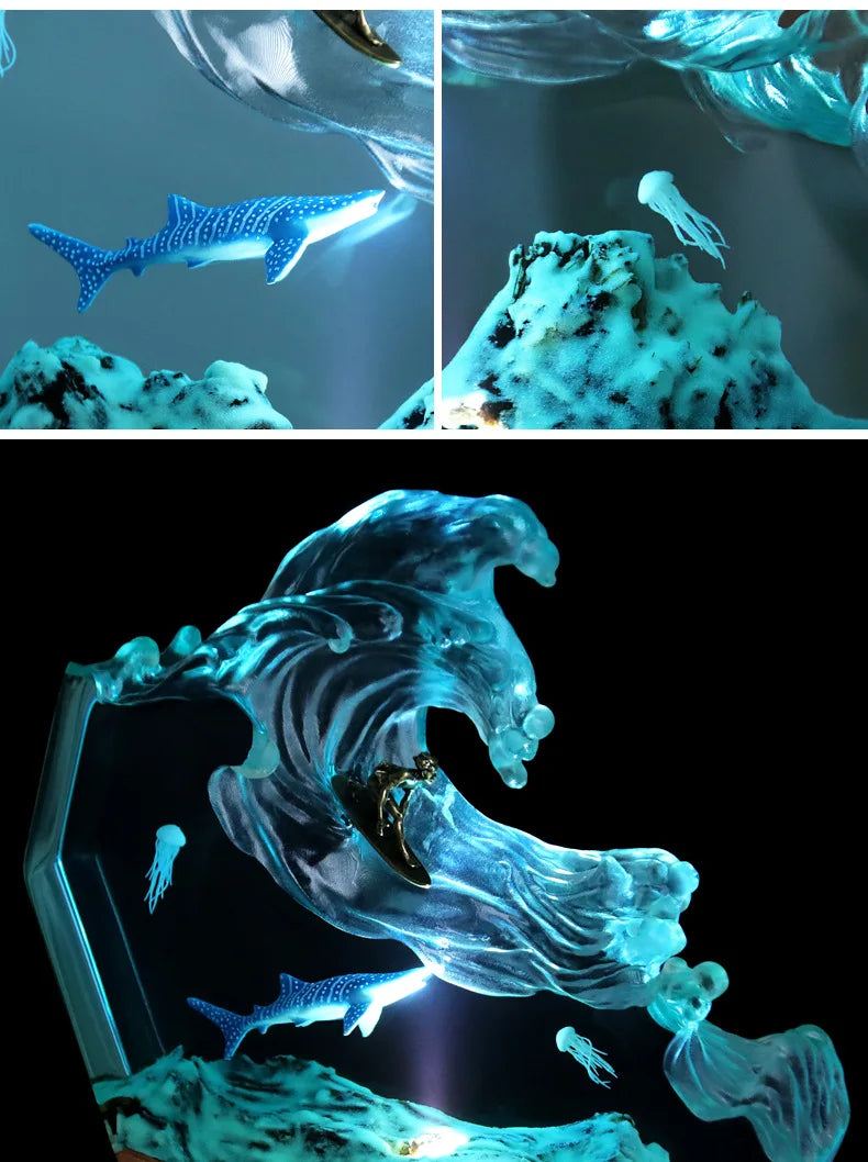 Ocean Wave Resin Sculpture