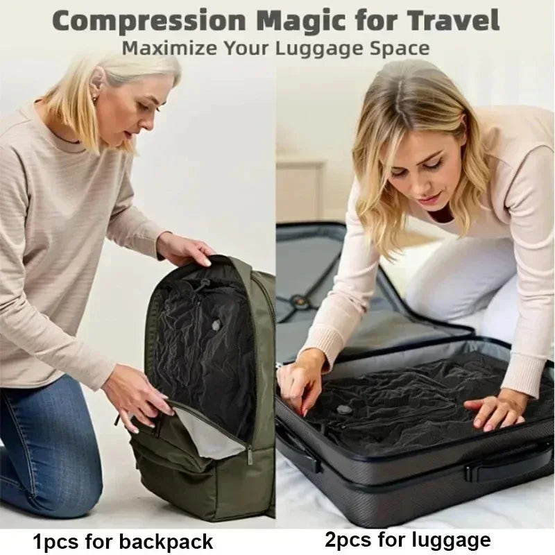 Space Saving Vacuum Compression Travel Bag with Air Pump