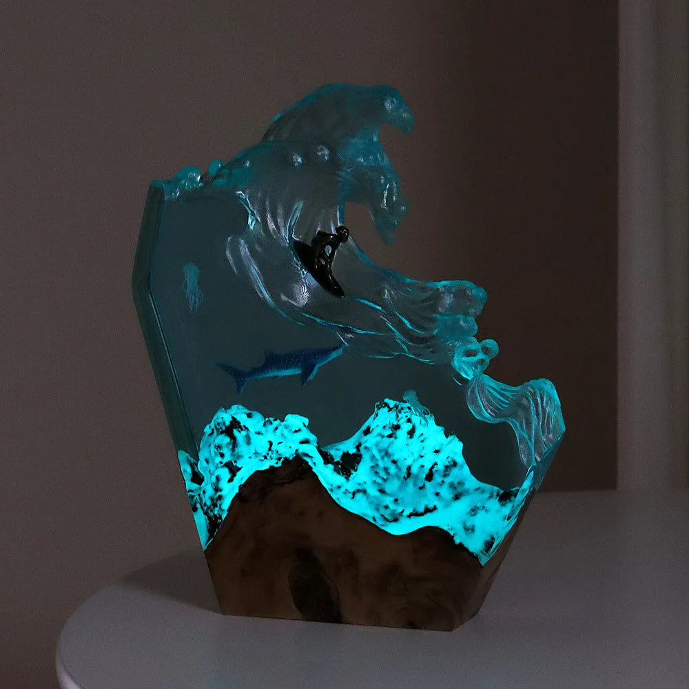 Ocean Wave Resin Sculpture