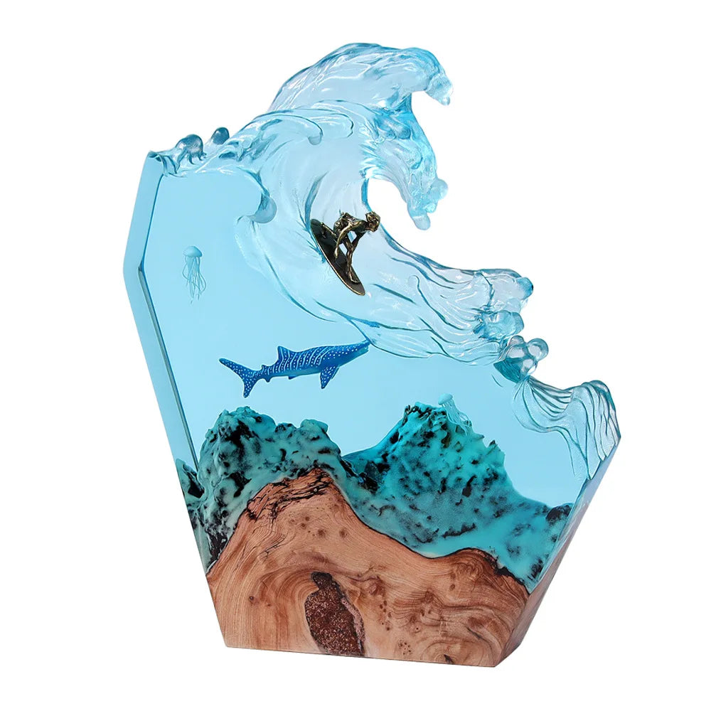Ocean Wave Resin Sculpture