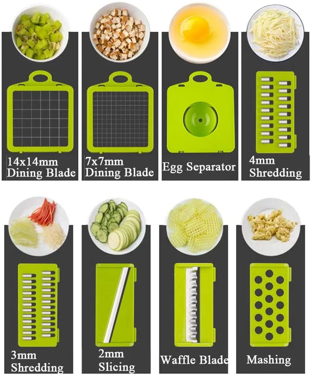 12-in-1 Vegetable Cutter Slicer Chopper with Basket