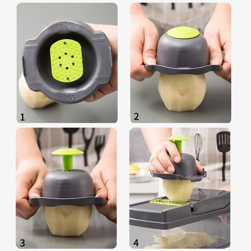 12-in-1 Vegetable Cutter Slicer Chopper with Basket